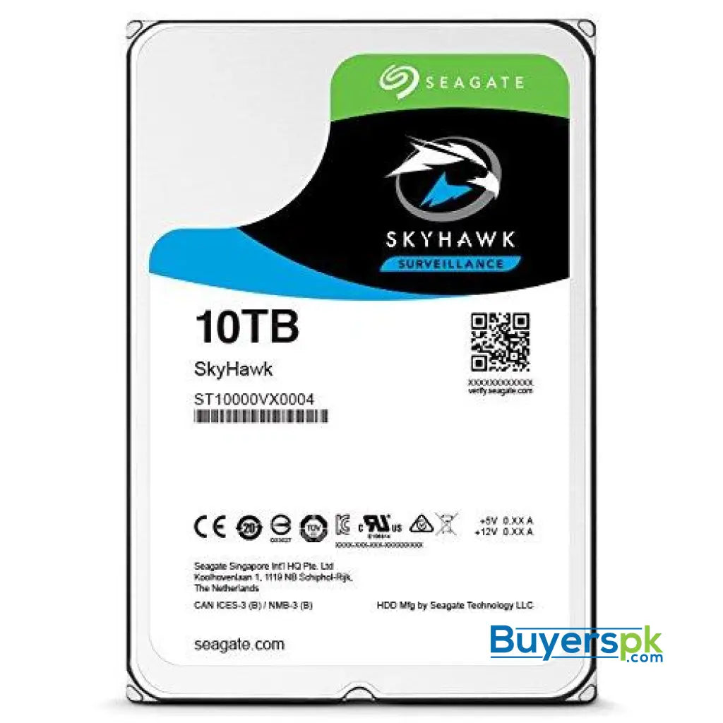 Seagate SkyHawk 10TB Surveillance Hard Drive - SATA 6Gb/s 256MB Cache 3.5-Inch Internal Drive (ST10000VX0004) 3 Yrs Warranty - Hard Drive Seagate SkyHawk 10TB Surveillance Hard Drive - SATA 6Gb/s 256MB Cache 3.5-Inch Internal Drive (ST10000VX0004) 3 Yrs Warranty - Hard Drive